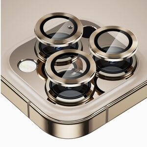 Camera lens tempered glass protector for iPhone 13 Pro, 13 Pro Max Gold